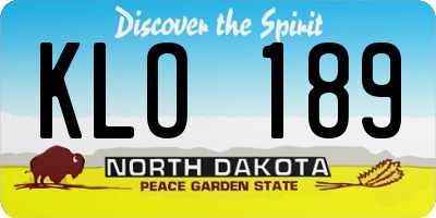 ND license plate KLO189