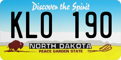 ND license plate KLO190