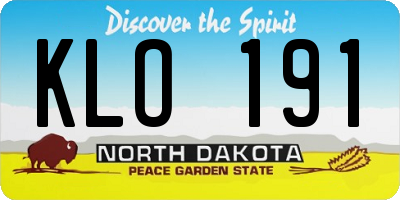 ND license plate KLO191