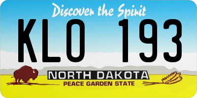 ND license plate KLO193