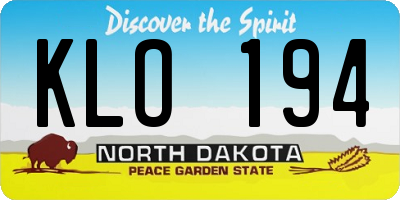 ND license plate KLO194