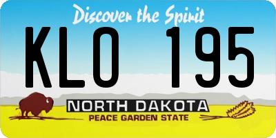 ND license plate KLO195