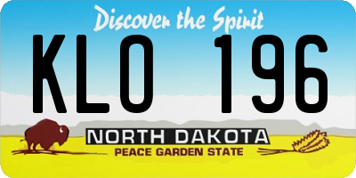 ND license plate KLO196