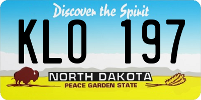 ND license plate KLO197