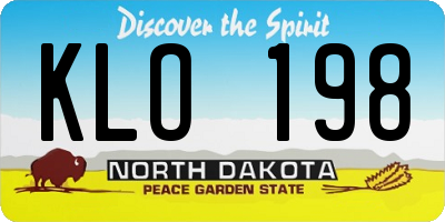 ND license plate KLO198