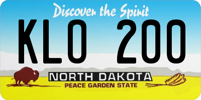 ND license plate KLO200