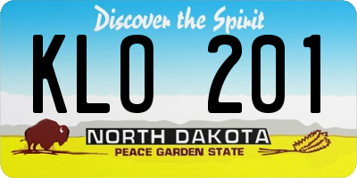 ND license plate KLO201