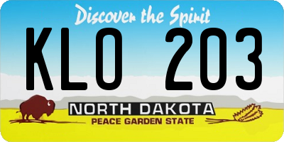 ND license plate KLO203