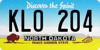 ND license plate KLO204