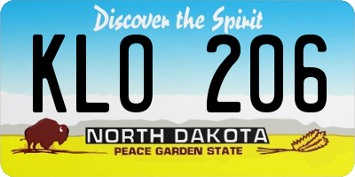 ND license plate KLO206