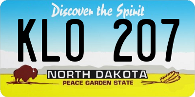 ND license plate KLO207