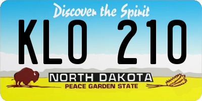 ND license plate KLO210
