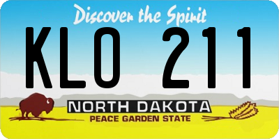 ND license plate KLO211