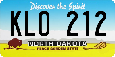 ND license plate KLO212