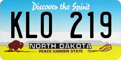 ND license plate KLO219