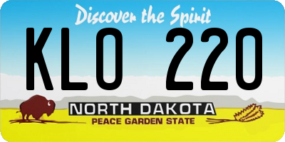 ND license plate KLO220