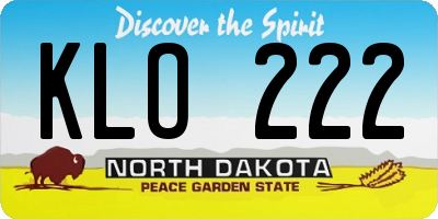 ND license plate KLO222