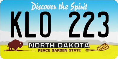 ND license plate KLO223