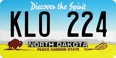 ND license plate KLO224