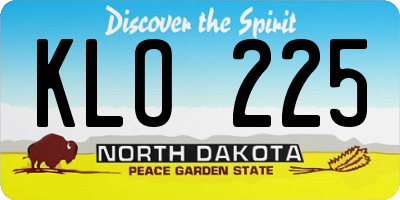 ND license plate KLO225