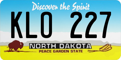 ND license plate KLO227