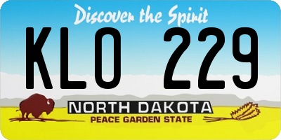 ND license plate KLO229