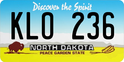 ND license plate KLO236