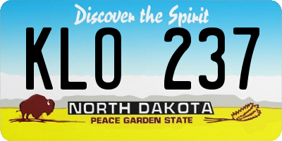 ND license plate KLO237