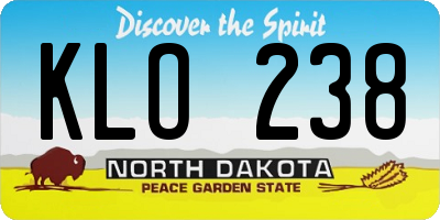 ND license plate KLO238
