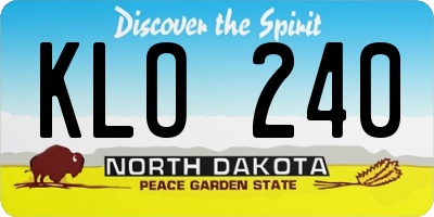 ND license plate KLO240
