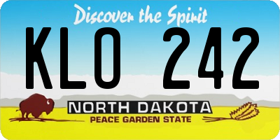 ND license plate KLO242