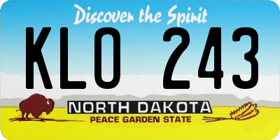 ND license plate KLO243