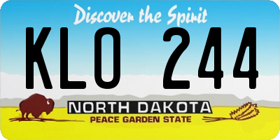 ND license plate KLO244