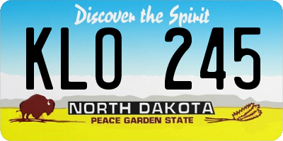 ND license plate KLO245