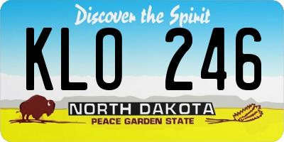ND license plate KLO246