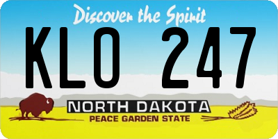 ND license plate KLO247