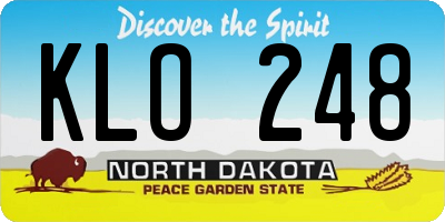 ND license plate KLO248