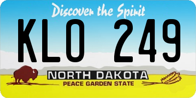 ND license plate KLO249