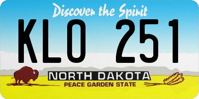 ND license plate KLO251