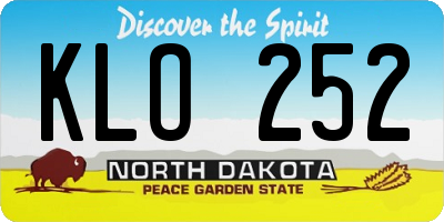 ND license plate KLO252