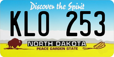 ND license plate KLO253