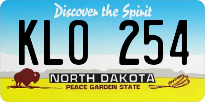 ND license plate KLO254