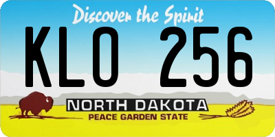 ND license plate KLO256