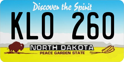 ND license plate KLO260