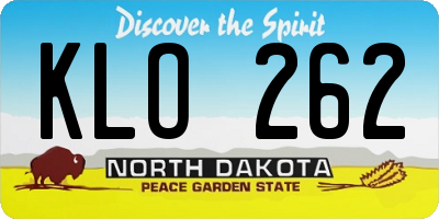 ND license plate KLO262