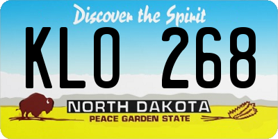 ND license plate KLO268