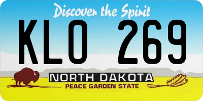 ND license plate KLO269