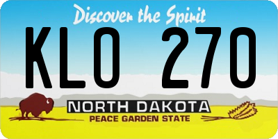 ND license plate KLO270