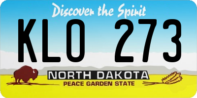 ND license plate KLO273