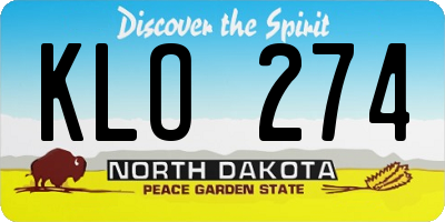 ND license plate KLO274